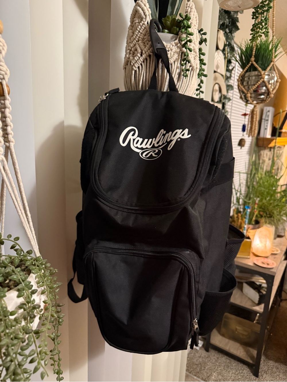 Rawlings Black Backpack with White Logo